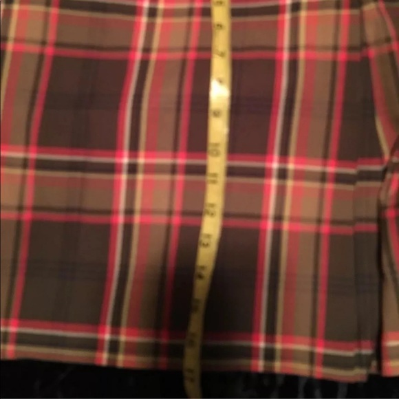 TOMMY HILFIGER Olive Green Taupe Pink Plaid School Girl Kilt Skirt Size 6 CDW - Picture 4 of 8